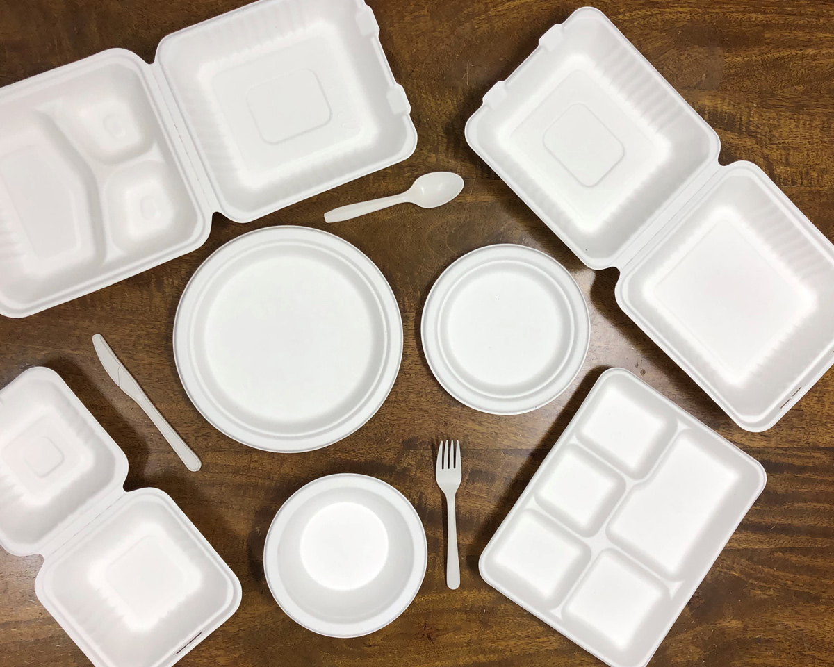 paper plates, bowls, take out containers